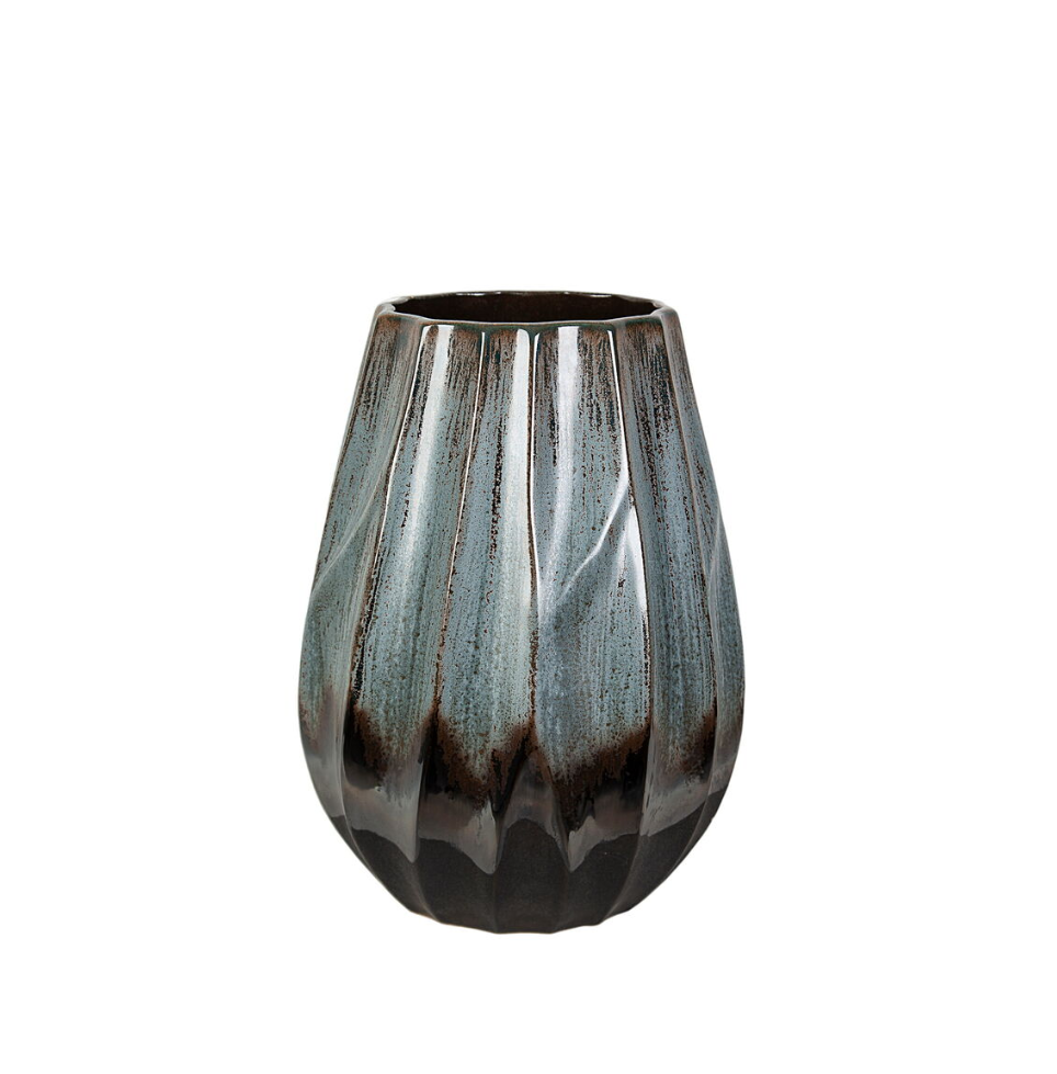 Vase Romimex Blue Black Ceramic