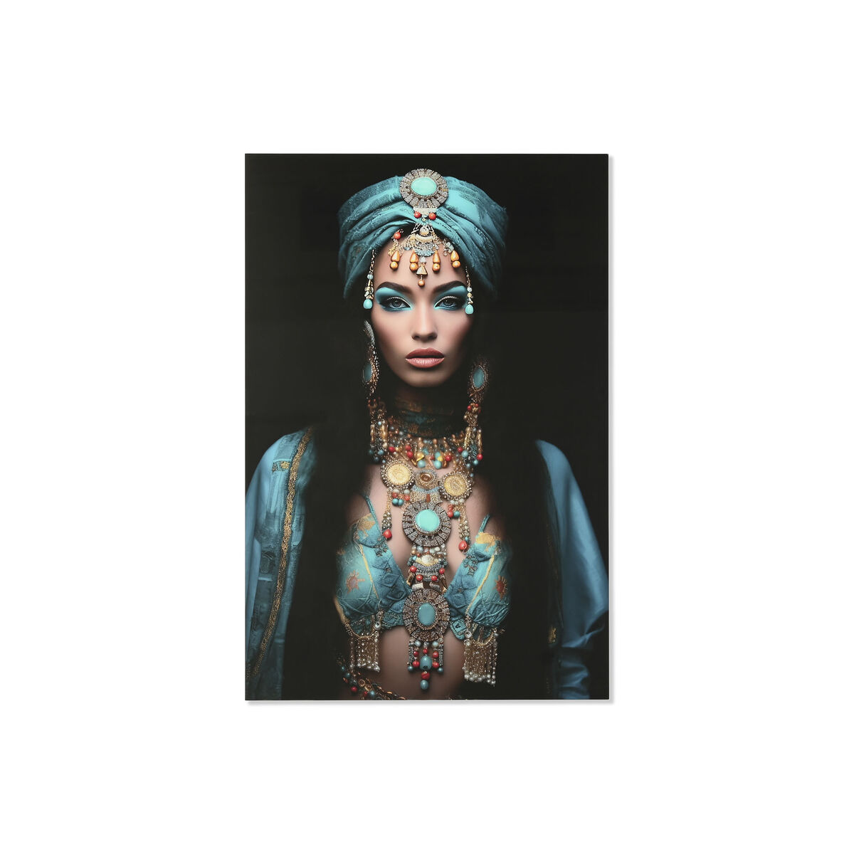 Painting Home ESPRIT Blue Black Printed 100 x 0,4 x 150 cm