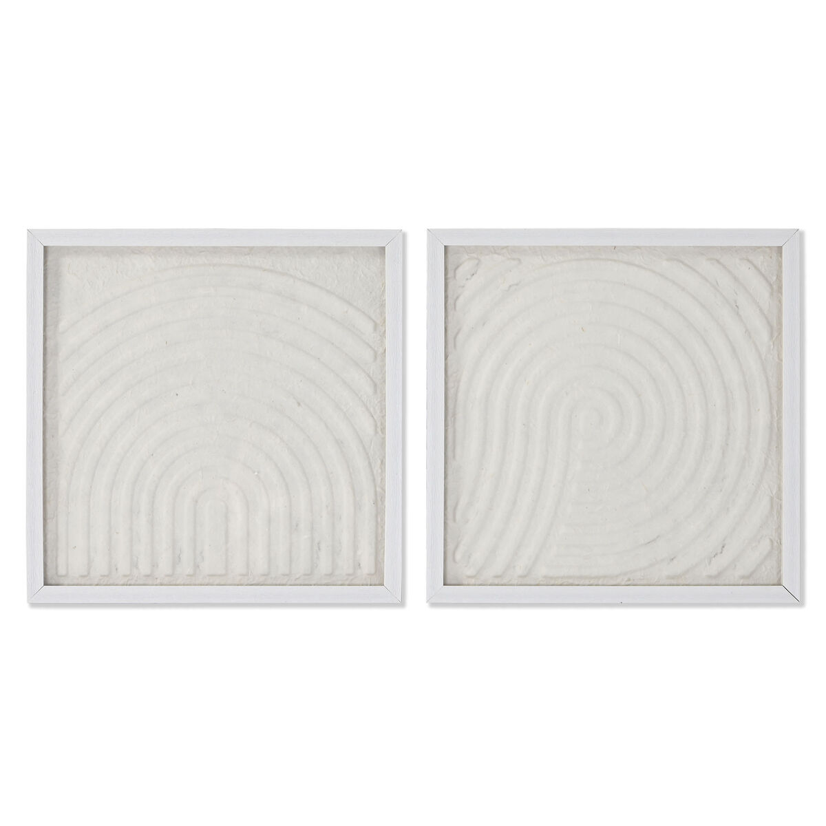 Painting Home ESPRIT White Natural Modern Scandinavian 35 x 2 x 35 cm