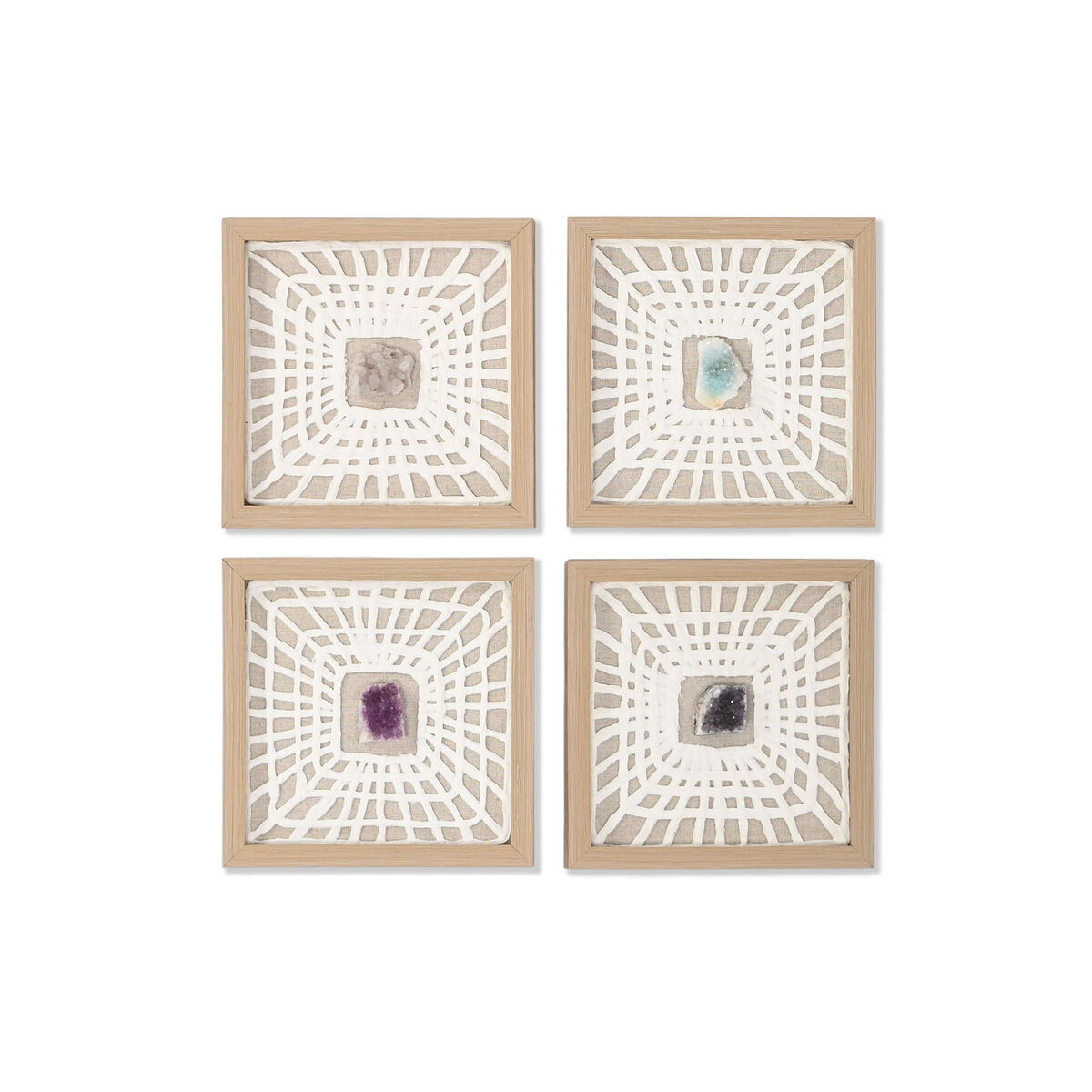 Painting Home ESPRIT White Natural Modern 22 x 2 x 22 cm