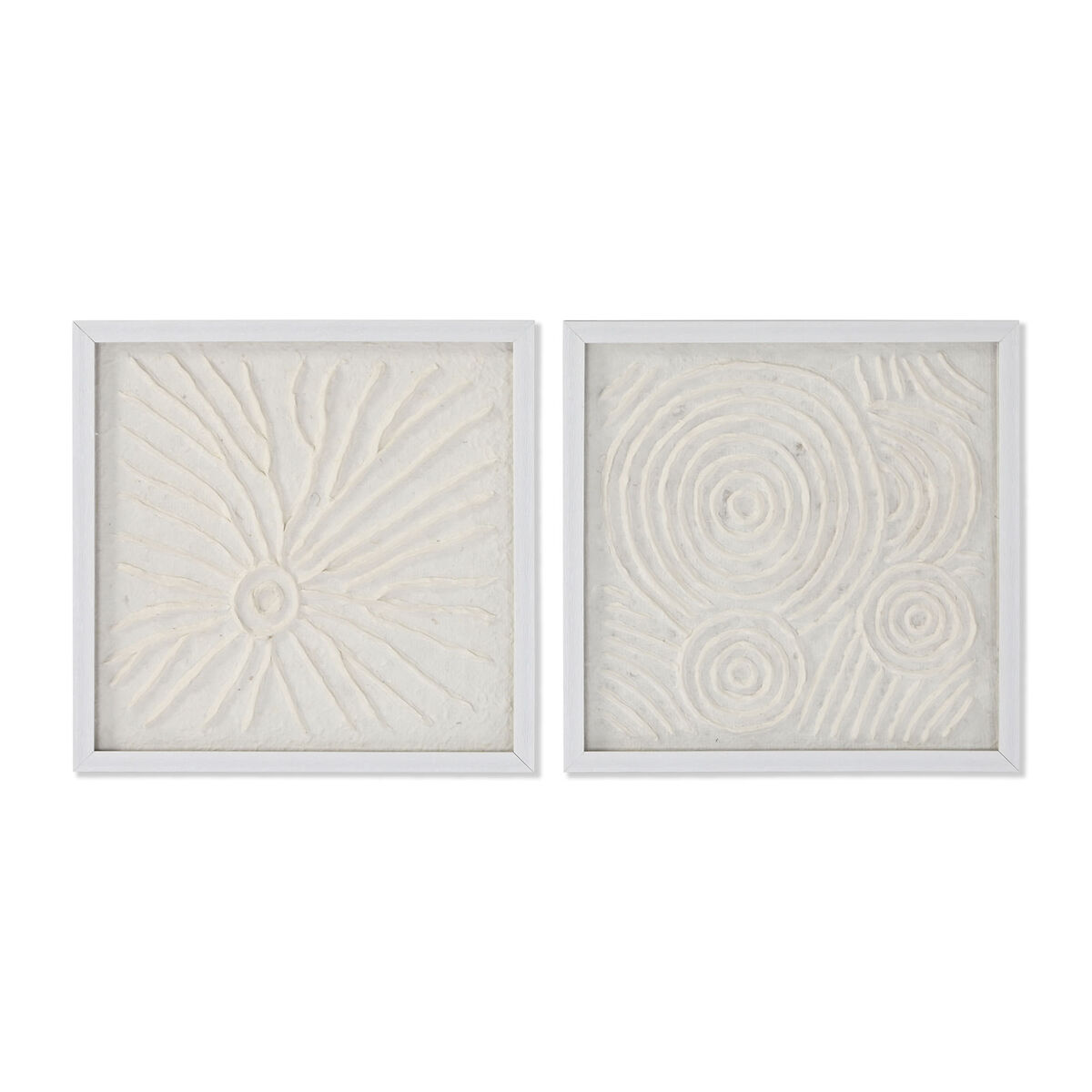Painting Home ESPRIT White Natural Scandinavian 35 x 2 x 35 cm