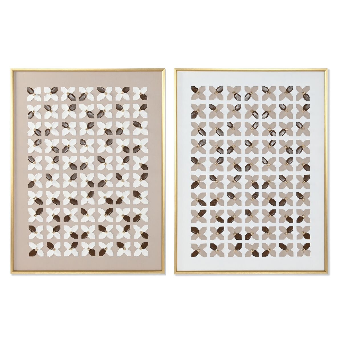 Painting Home ESPRIT White Beige Golden Modern Urban 90 x 3,5 x 120 cm (2 Units)