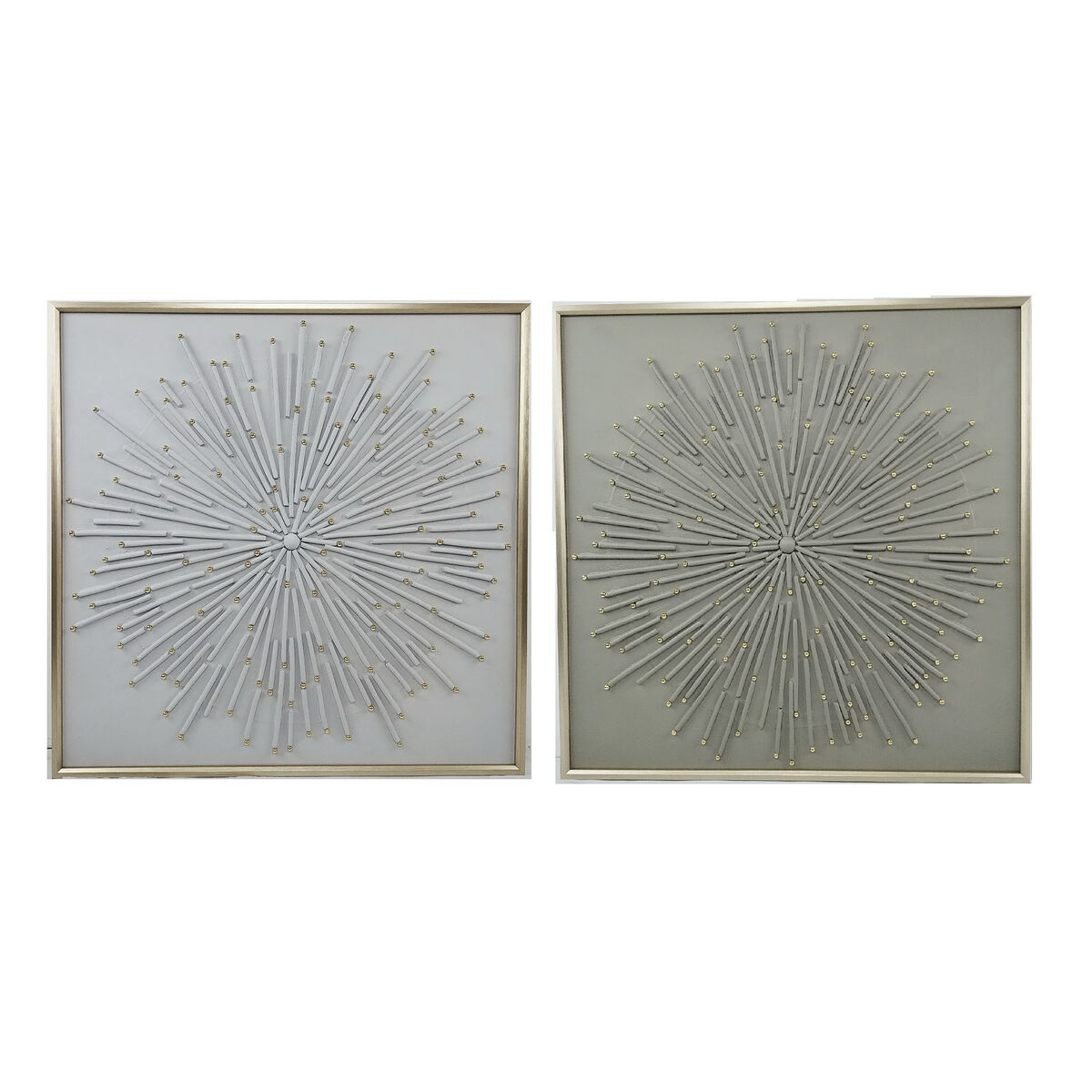 Painting Home ESPRIT White Beige Abstract Modern 100 x 3,5 x 100 cm (2 Units)