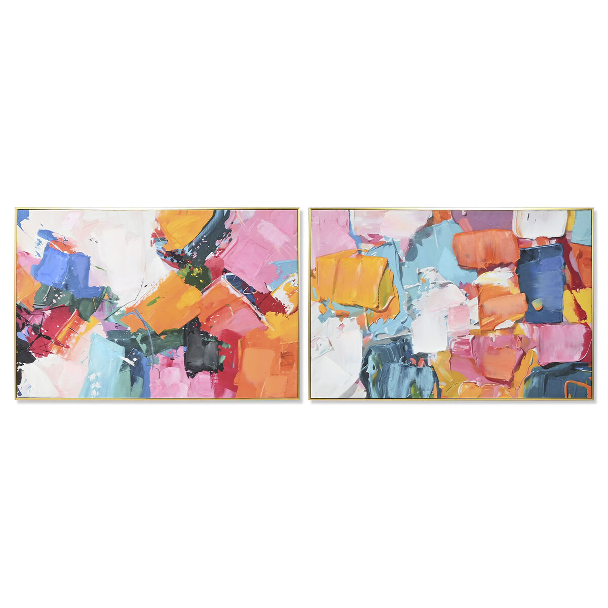Canvas Home ESPRIT Abstract Urban 122,5 x 3,5 x 82,5 cm (2 Units)