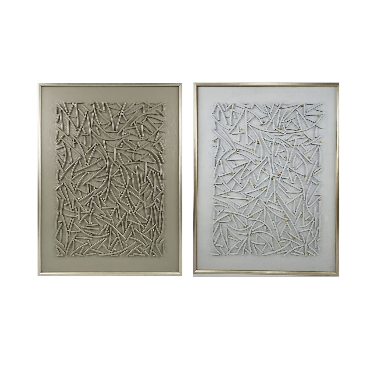 Painting Home ESPRIT White Beige Golden Modern Urban 90 x 3,5 x 120 cm (2 Units)