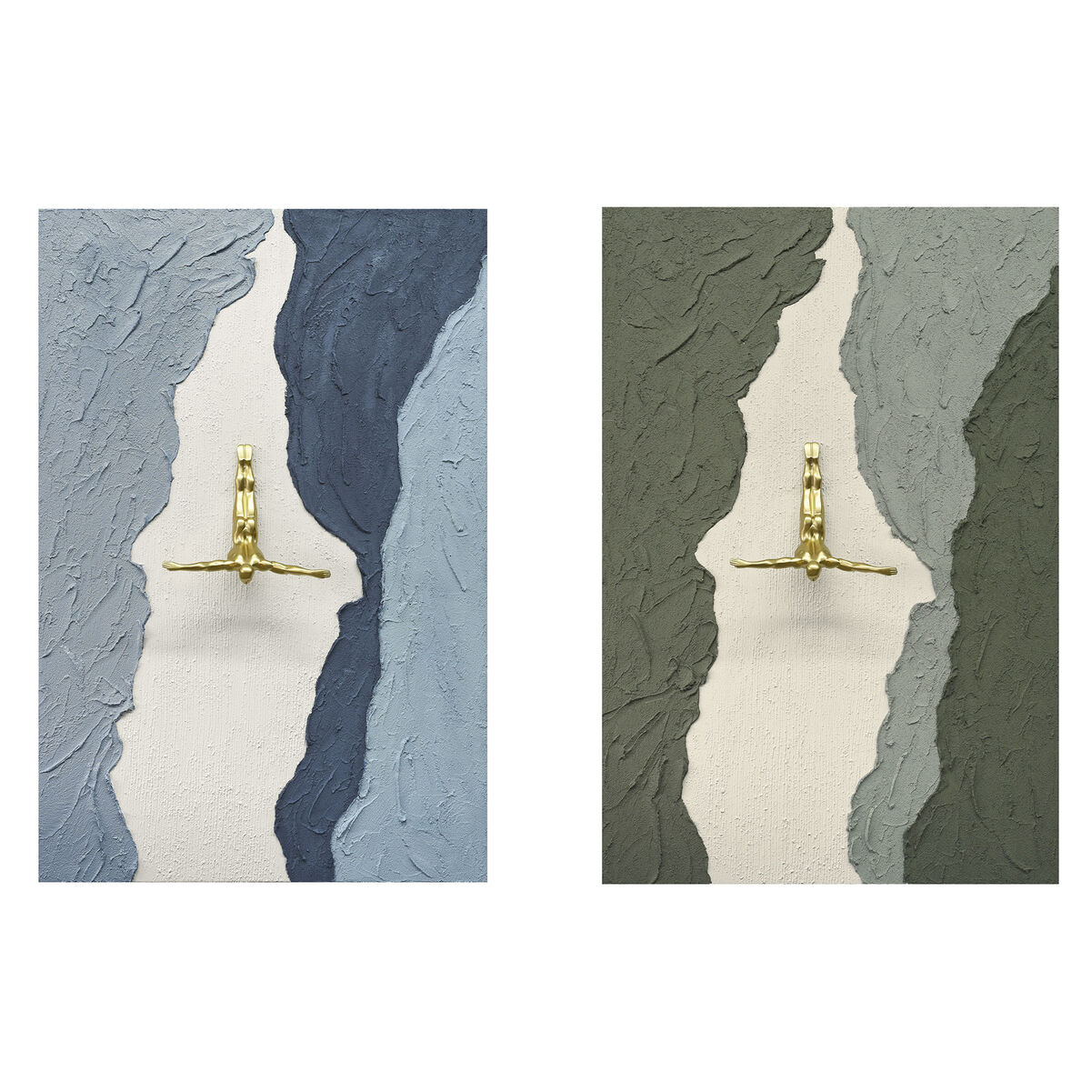 Painting Home ESPRIT Blue Brown Men Modern 80 x 3,5 x 120 cm (2 Units)