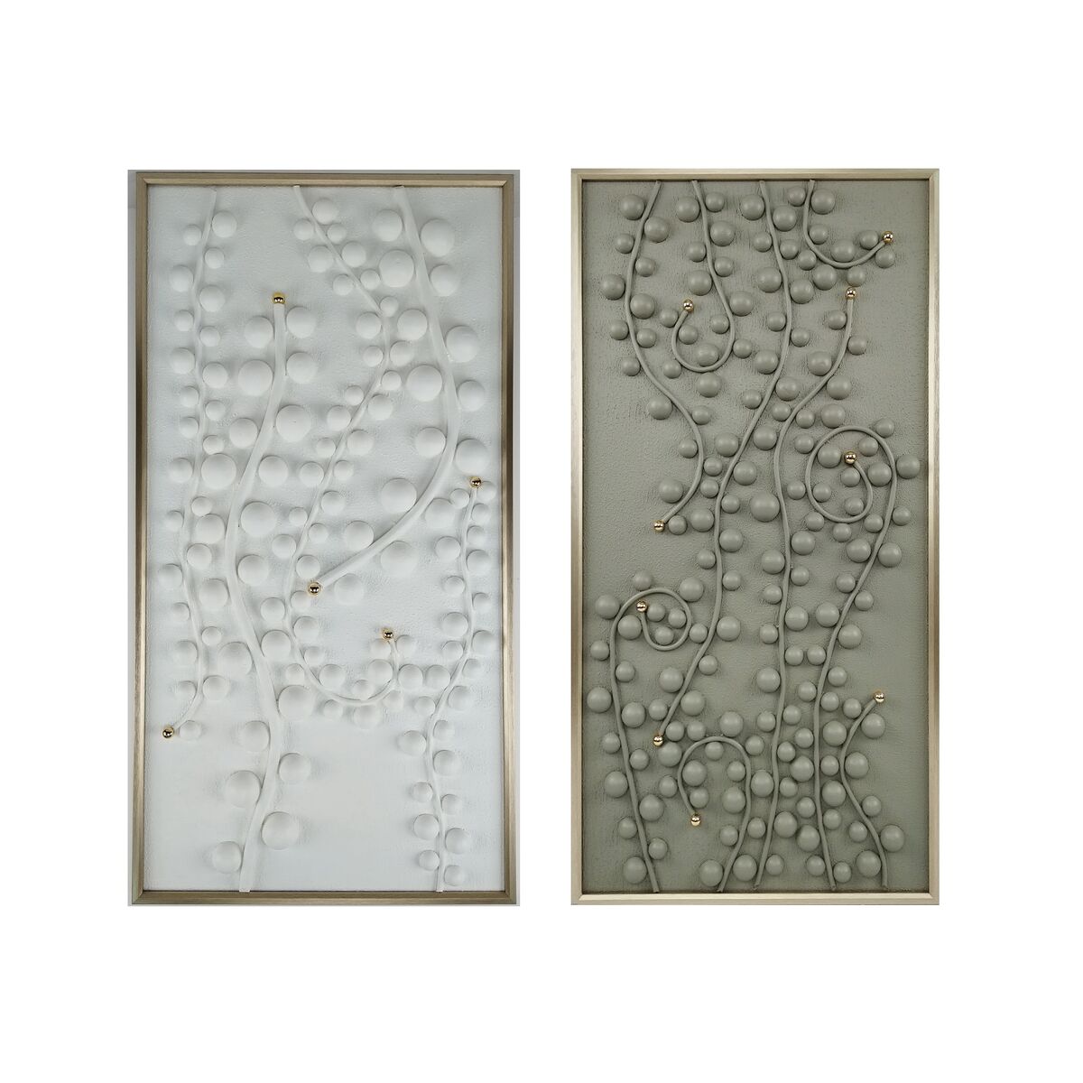 Painting Home ESPRIT White Green Golden Modern 70 x 3,5 x 140 cm (2 Units)