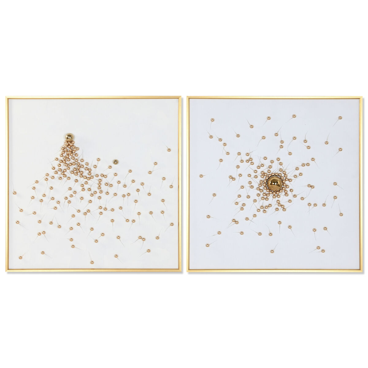 Painting Home ESPRIT White Golden Modern 100 x 3,5 x 100 cm (2 Units)