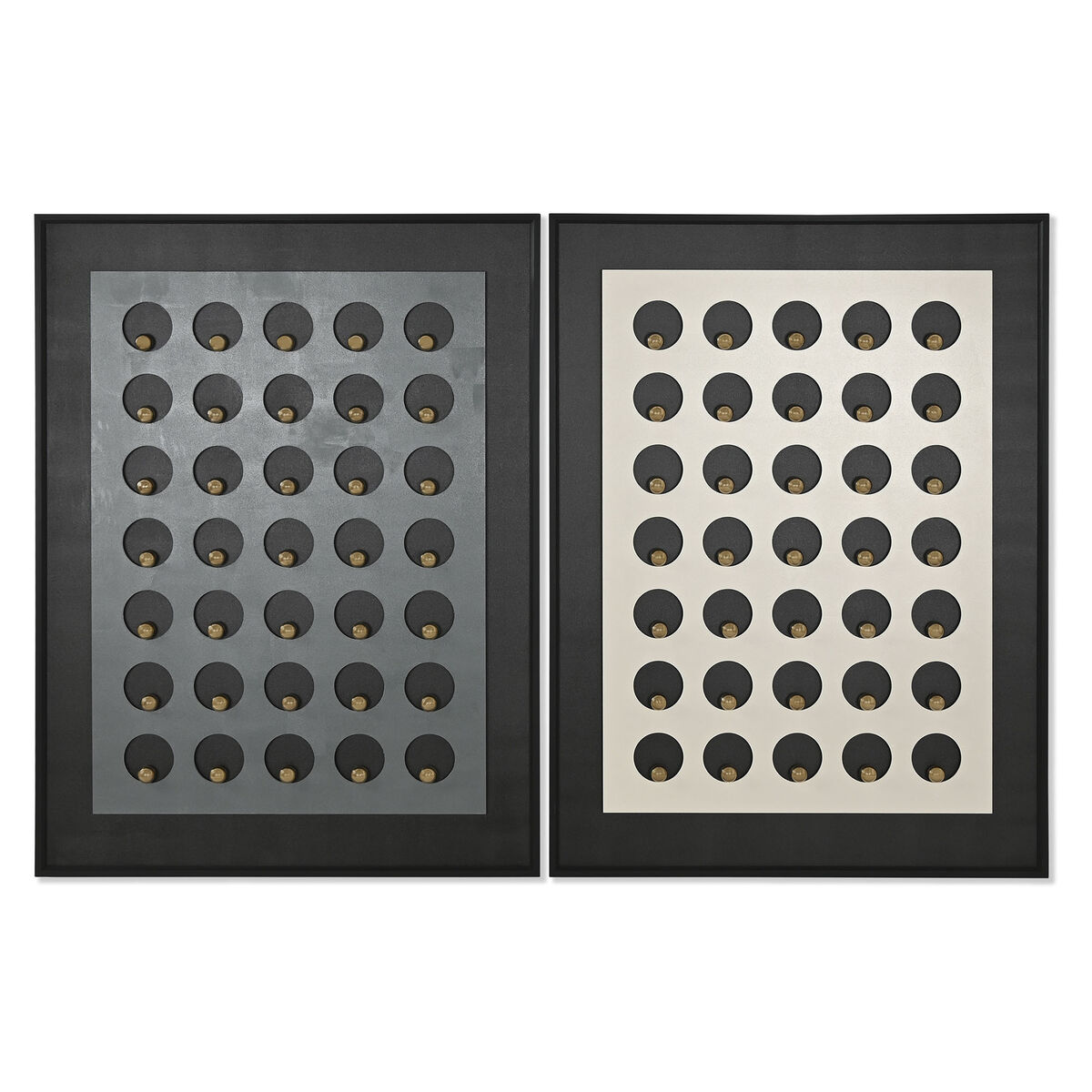 Painting Home ESPRIT White Black Golden Modern 90 x 3,5 x 120 cm (2 Units)