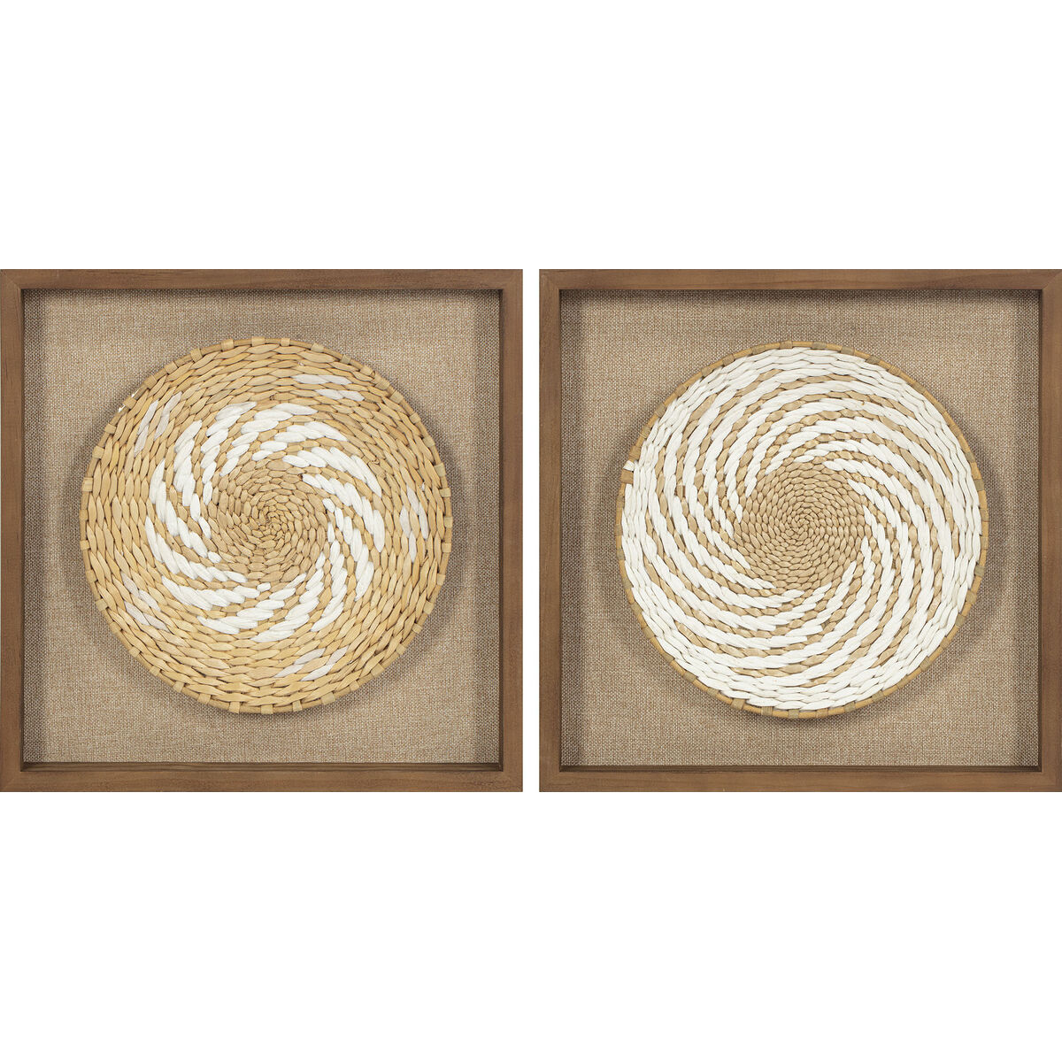 Painting Home ESPRIT White Beige Boho 35 x 3,6 x 35 cm (2 Units)