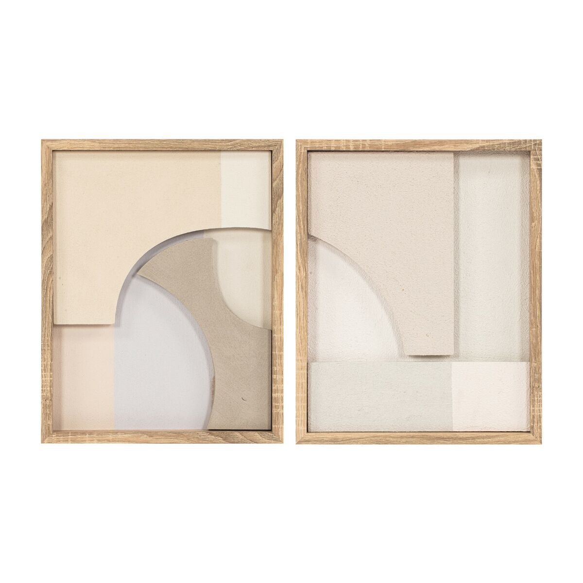 Painting Home ESPRIT White Beige Natural Modern Scandinavian 40 x 3,8 x 50 cm (2 Units)