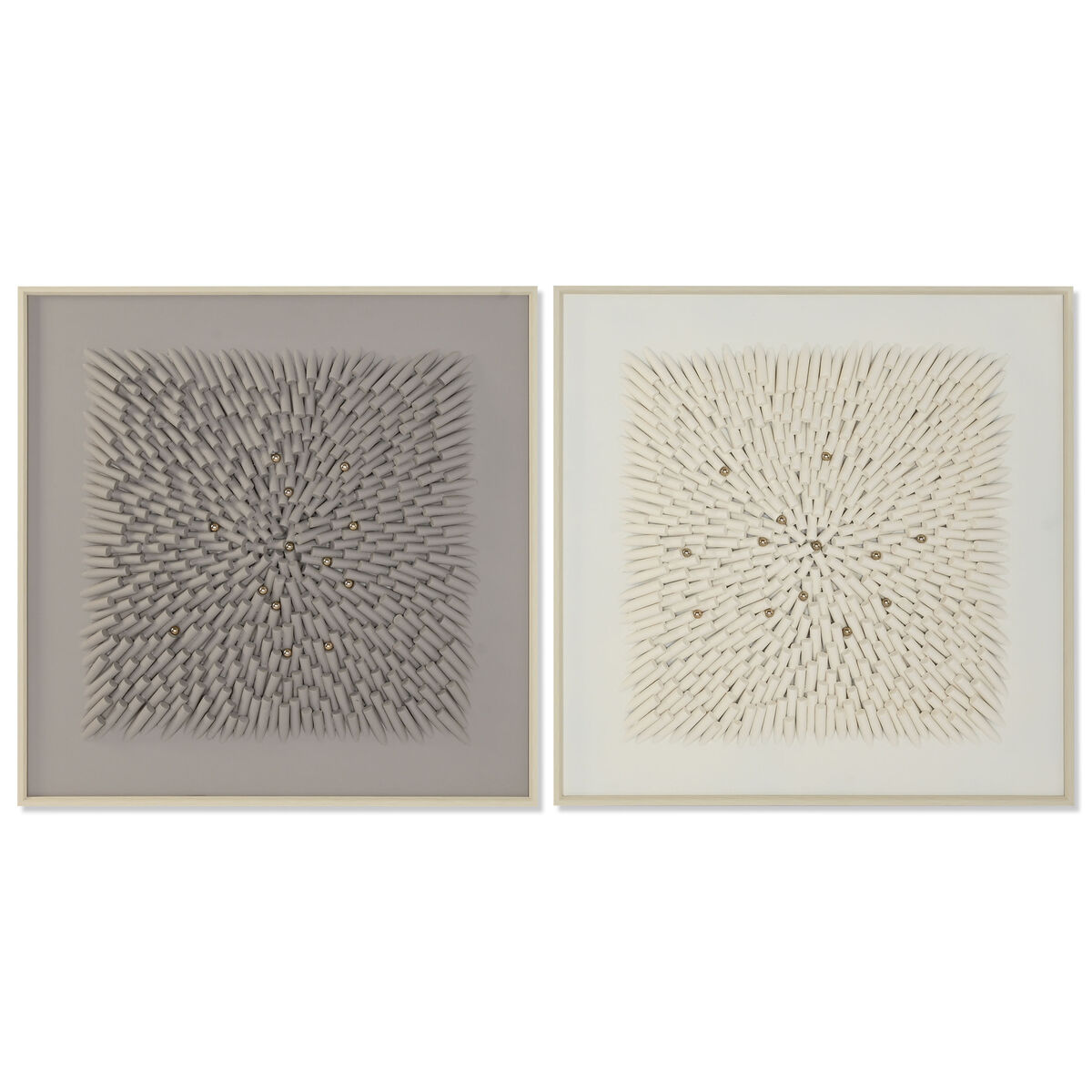 Painting Home ESPRIT Beige Grey Abstract Modern 100 x 3,5 x 100 cm (2 Units)