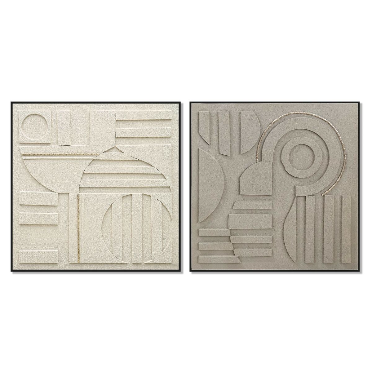 Painting Home ESPRIT Brown Beige Modern Urban 102 x 4,5 x 102 cm (2 Units)