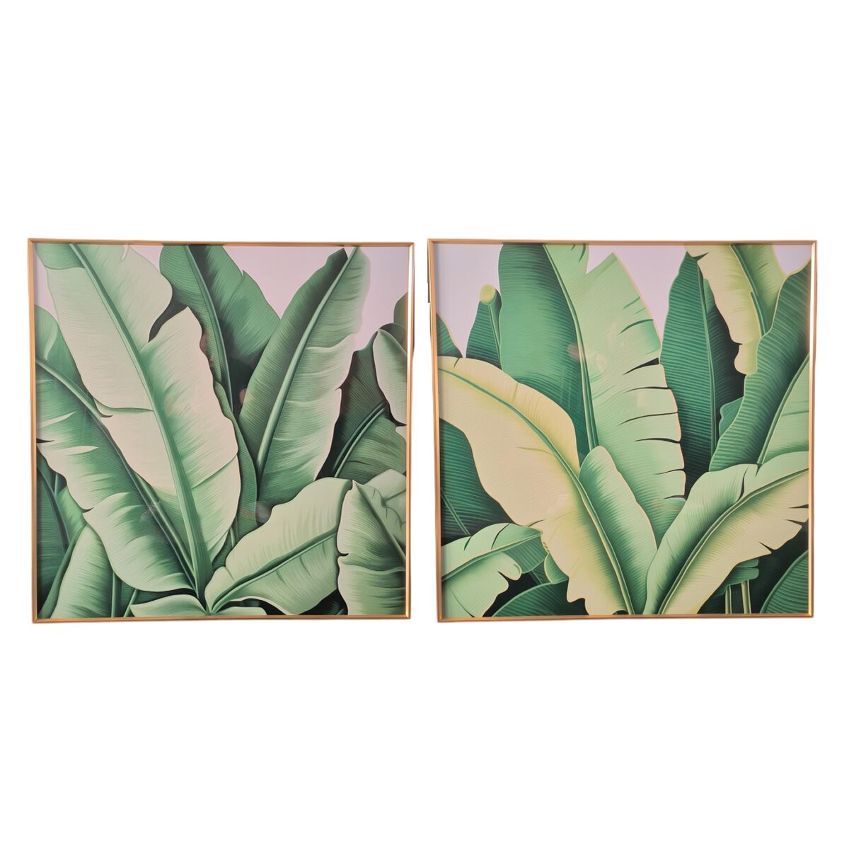 Painting Home ESPRIT Green Sheets Tropical 80 x 3,5 x 80 cm (2 Units)