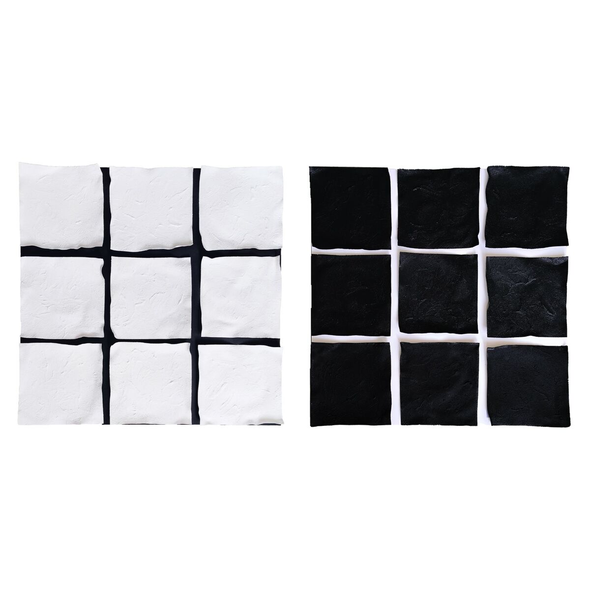Painting Home ESPRIT White Black Modern 80 x 4 x 80 cm (2 Units)