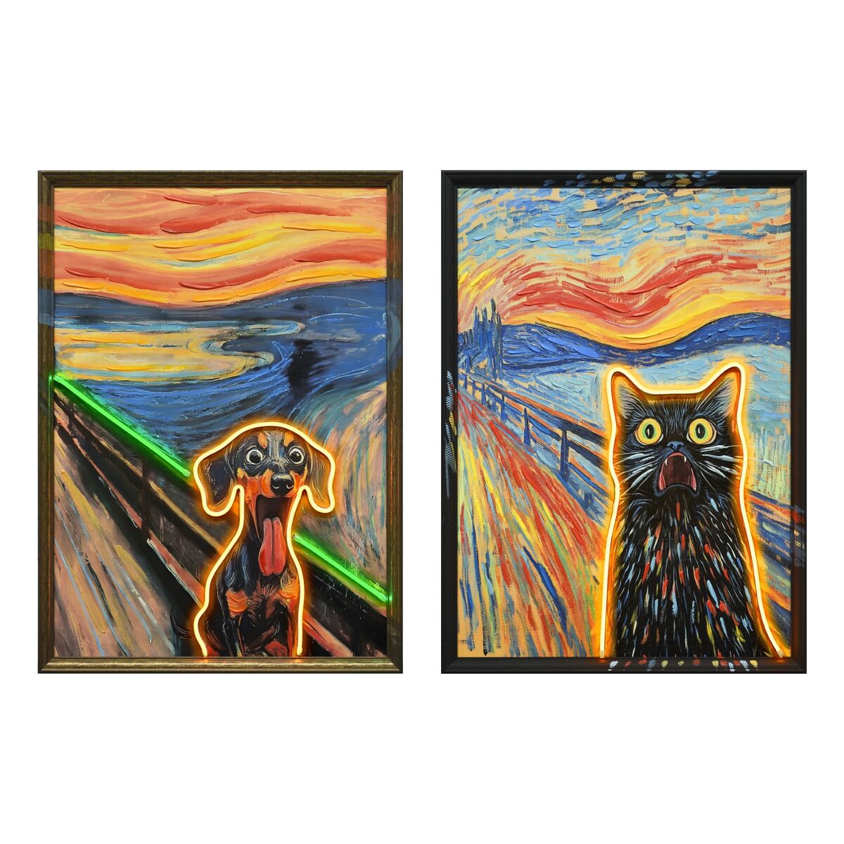 Painting Home ESPRIT Modern animals 53 X 3,7 X 73 CM (2 Units)