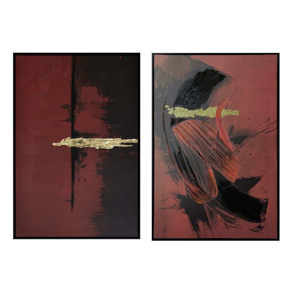 Painting Home ESPRIT Black Red Modern 83 x 4 x 123 cm (2 Units)