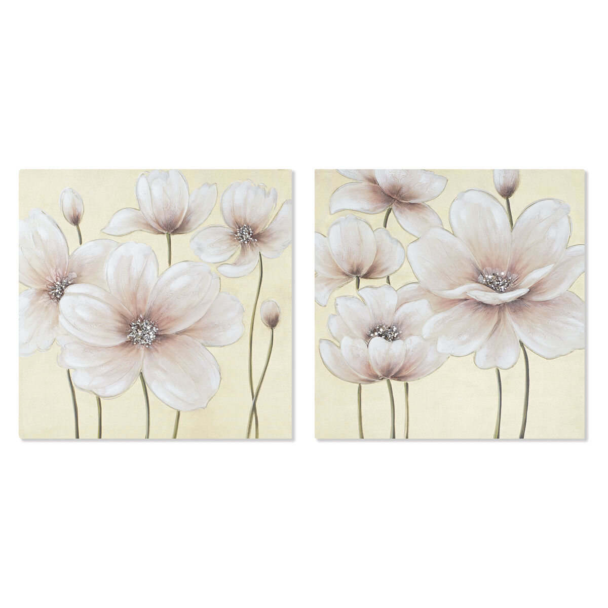 Canvas Home ESPRIT Canvas MDF Wood 80 x 3 x 80 cm 80 x 2,8 x 80 cm